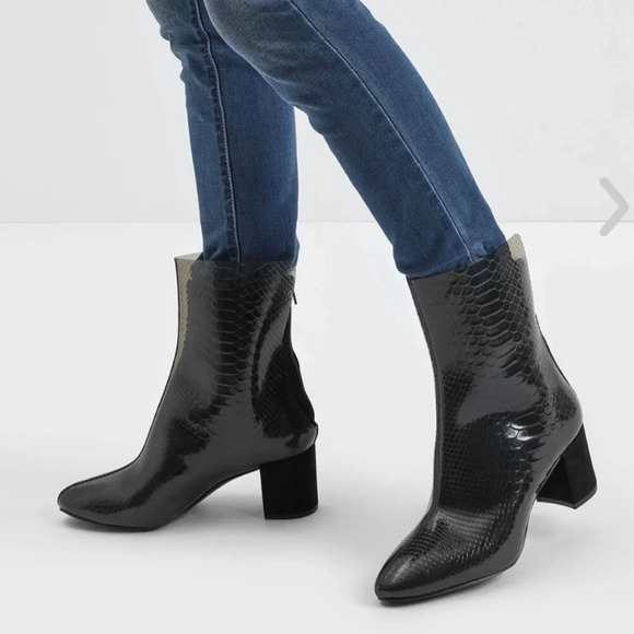 Charles & Keith Snake Print See-Through Boots 37 - Picture 1 of 13